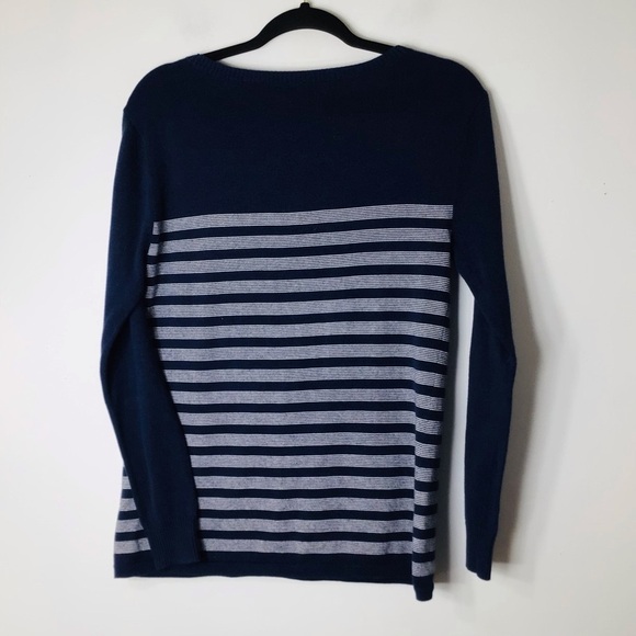 Vineyard vines pullover sweater women xs blue cotton stripe nautical sail - Picture 2 of 5